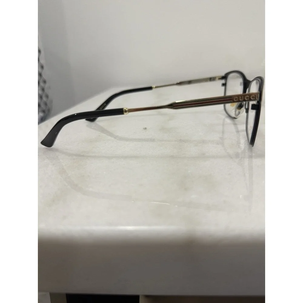Gucci GG0301O 001 Black Rectangular Full Rim Plastic/Metal Eyeglasses 55-17-150